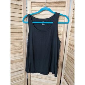 J Crew Vintage Cotton Tank Top Black Sz M